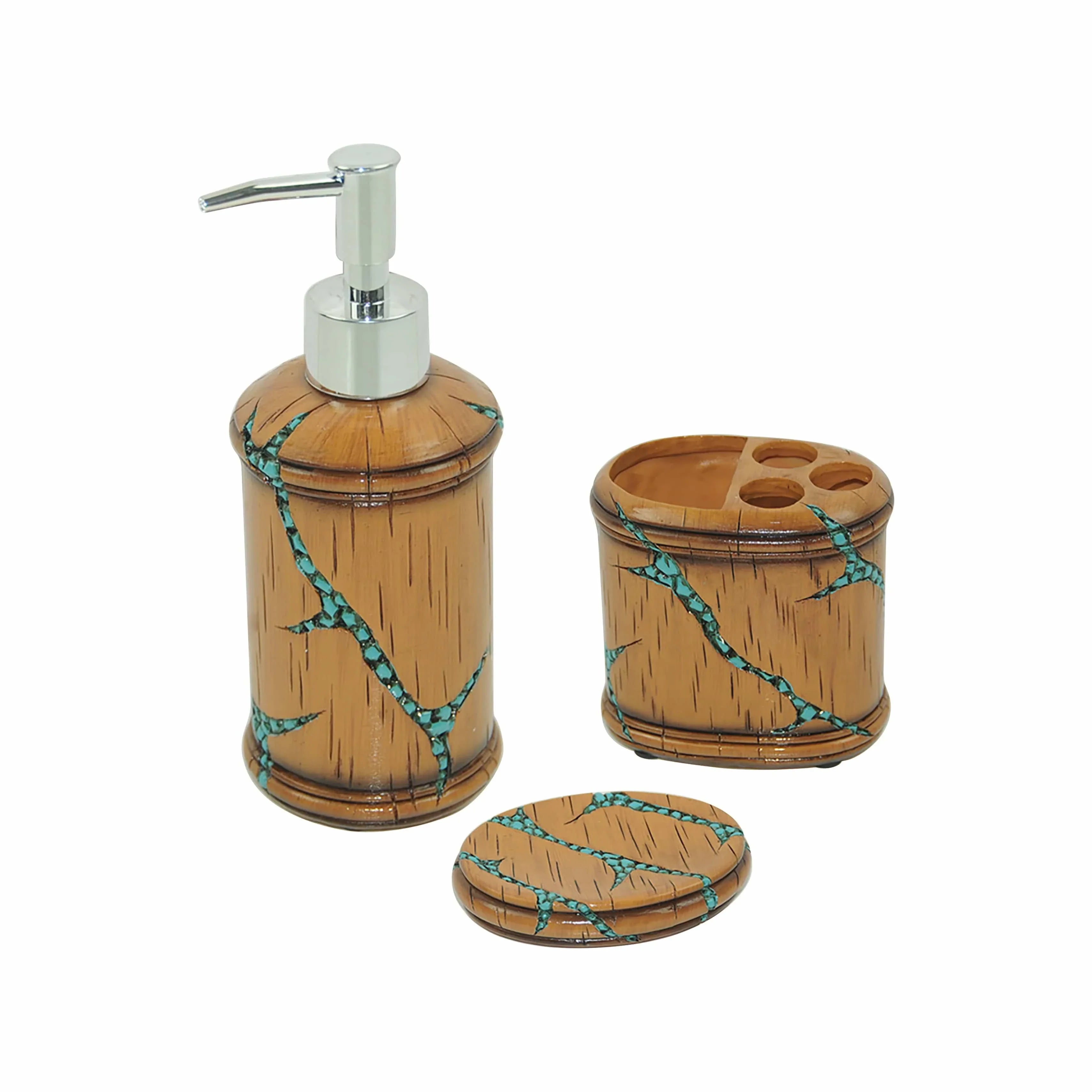 Western turquoise inlay bathroom set - Your Western Decor