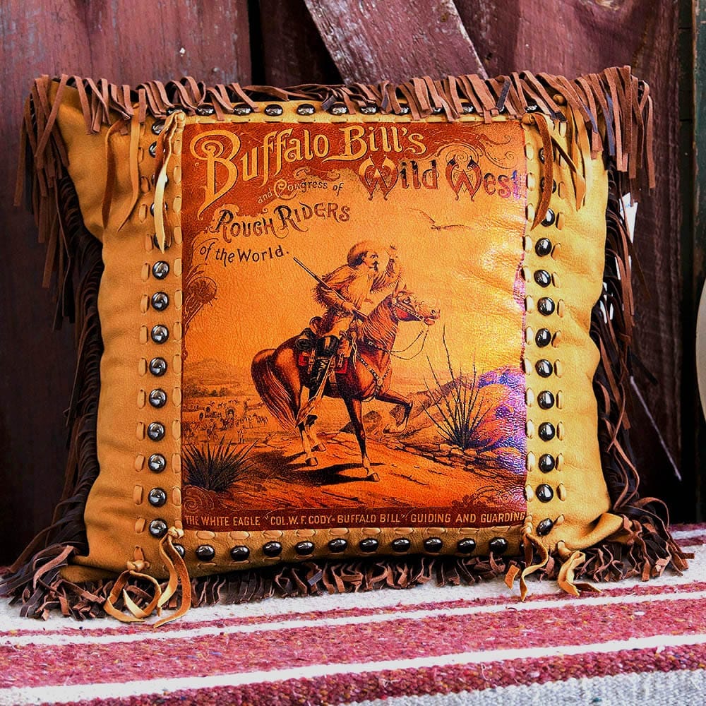 Buffalo Bill's Wild West Vintage Poster Pillow - Made in the USA - Your Western Decor