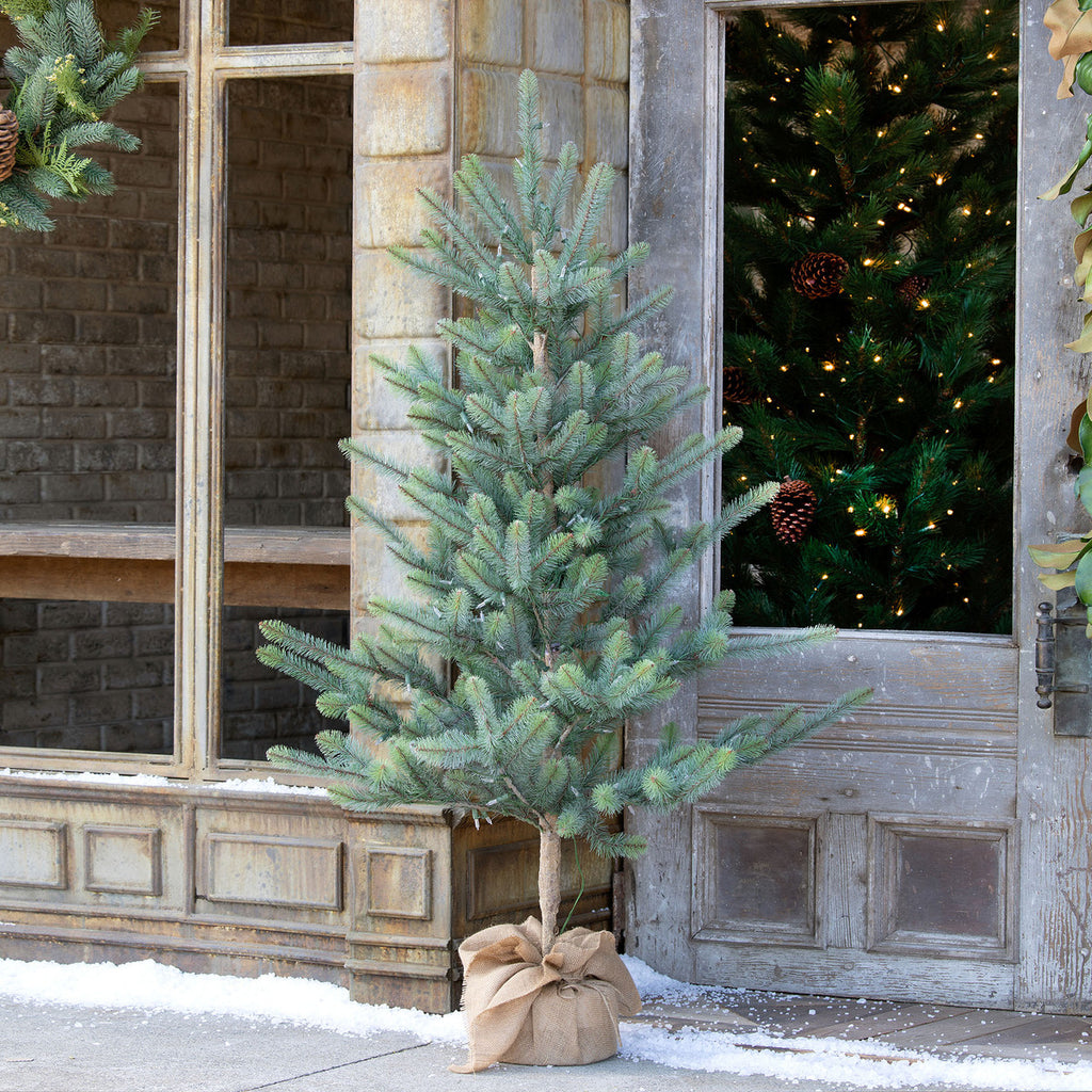 Burlap Wrap Blue Spruce Tree | Your Western Decorating