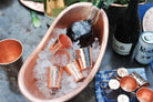 Hammered copper drink chiller bowl and cups - Your Western Decor