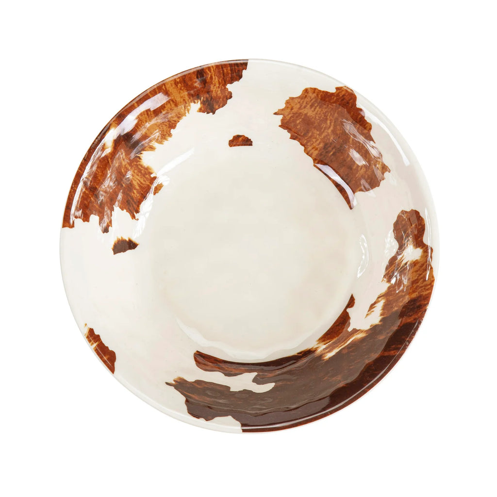 Cowhide print melamine dinner bowls - Your Western Decor