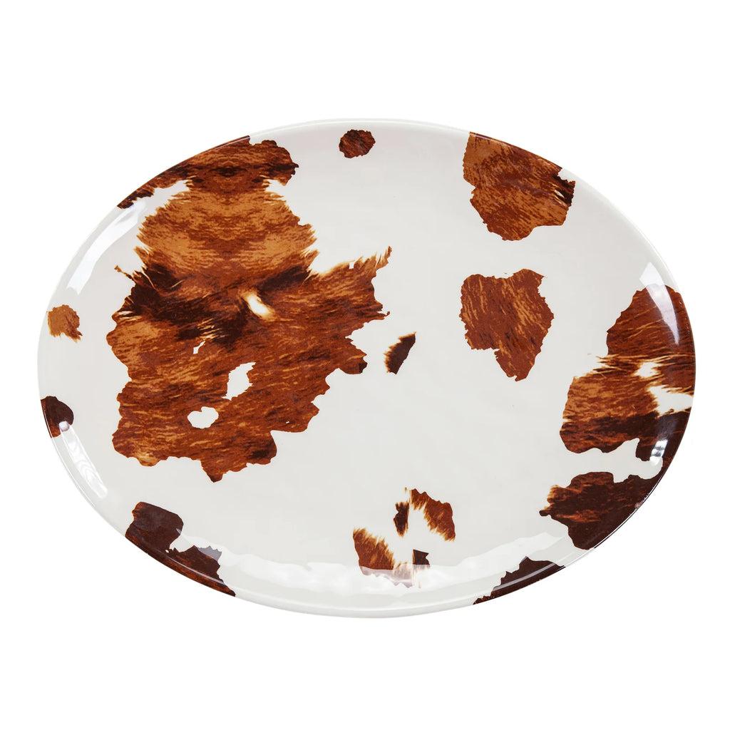 Cowhide Print Melamine Serving Platter | Your Western Decor