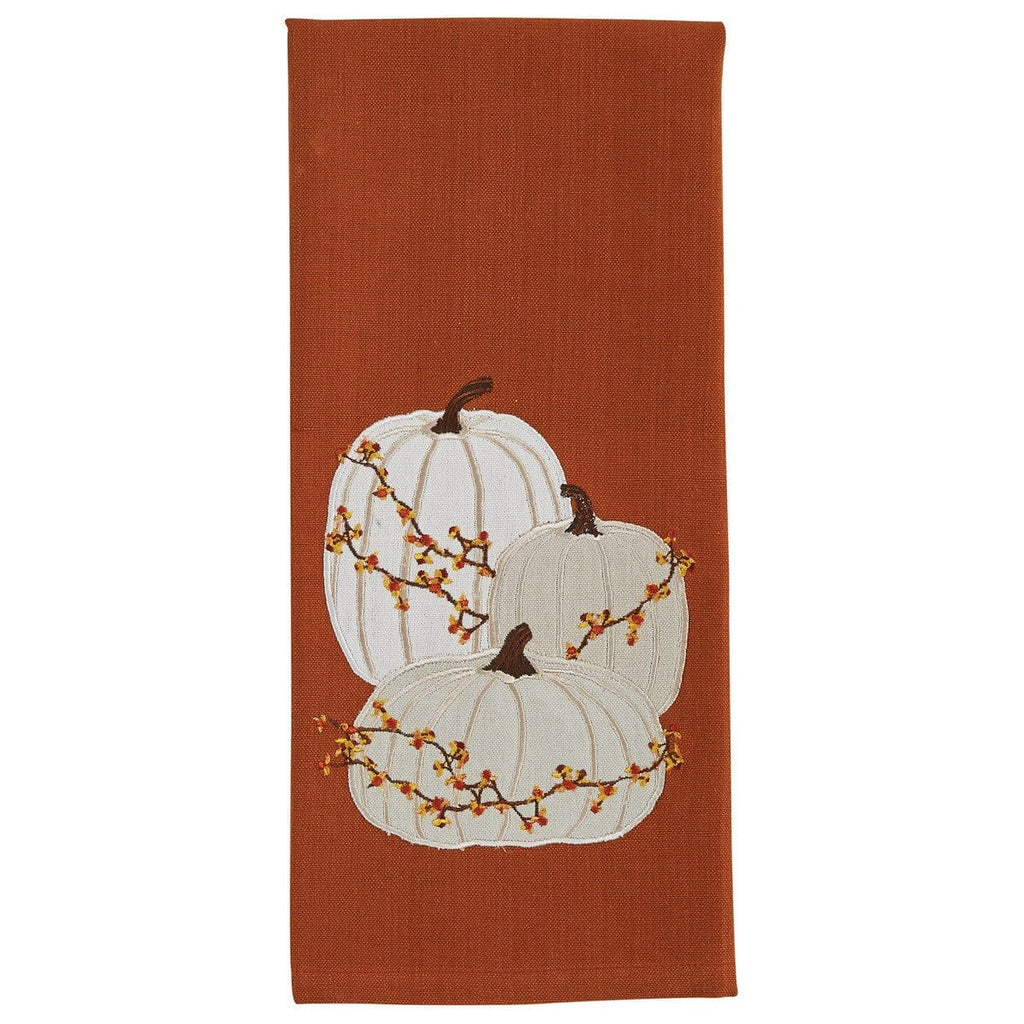 Cream Pumpkins Orange Dishtowel • Your Western Decor