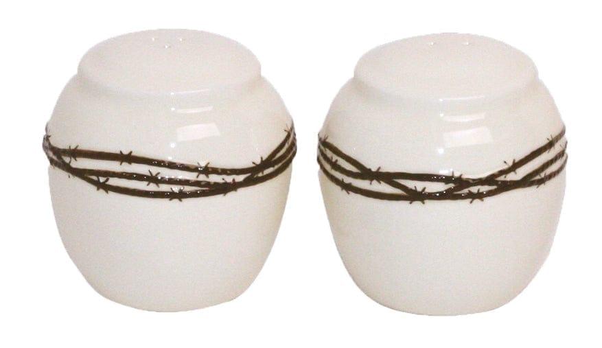 Ceramic Barbed wire western salt and pepper shakers - Your Western Decor