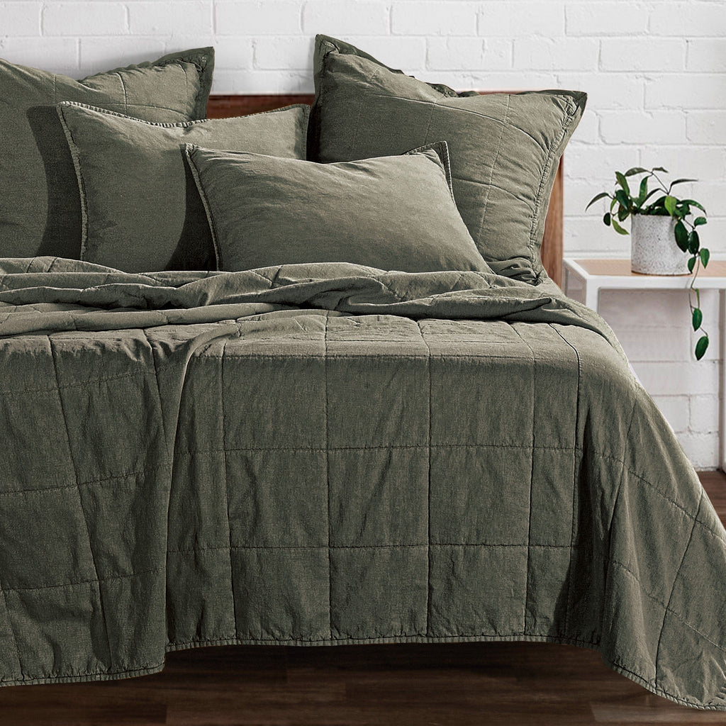 Stonewashed Canvas Coverlet Forest Green - Your Western Decor