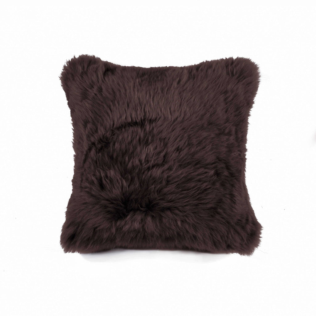 Soft Chocolate Natural Sheepskin Pillow - Your Western Decor
