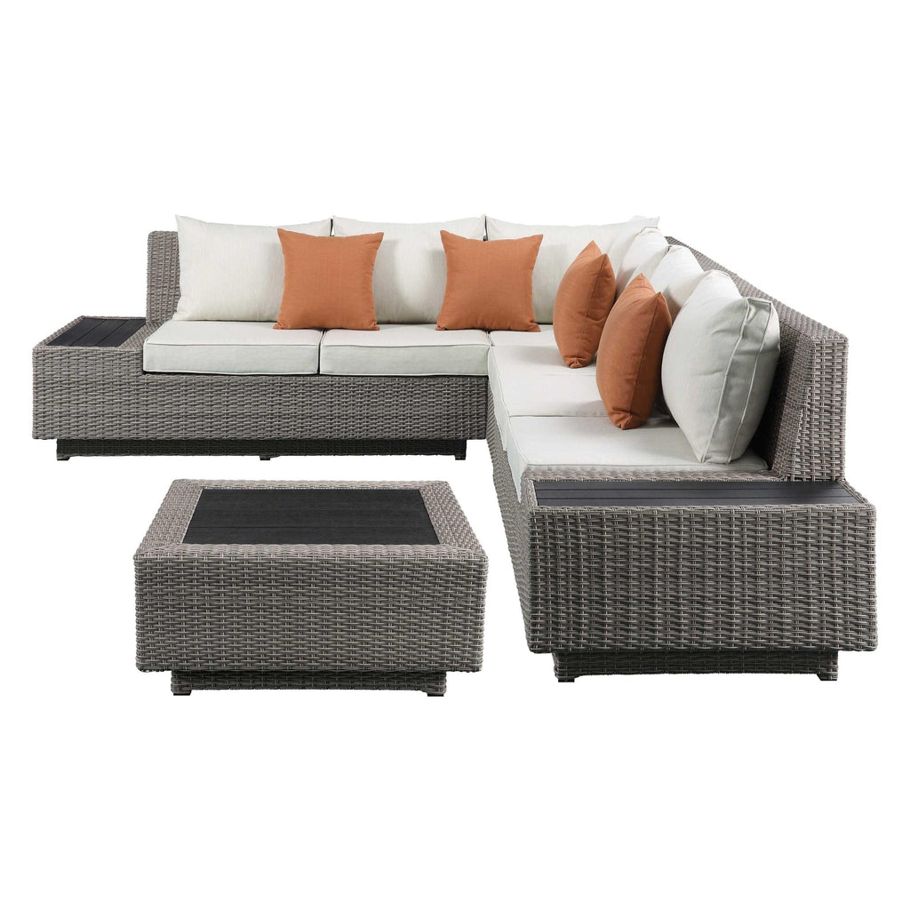Wicker Patio Sectional & Cocktail Table - Your Western Decor