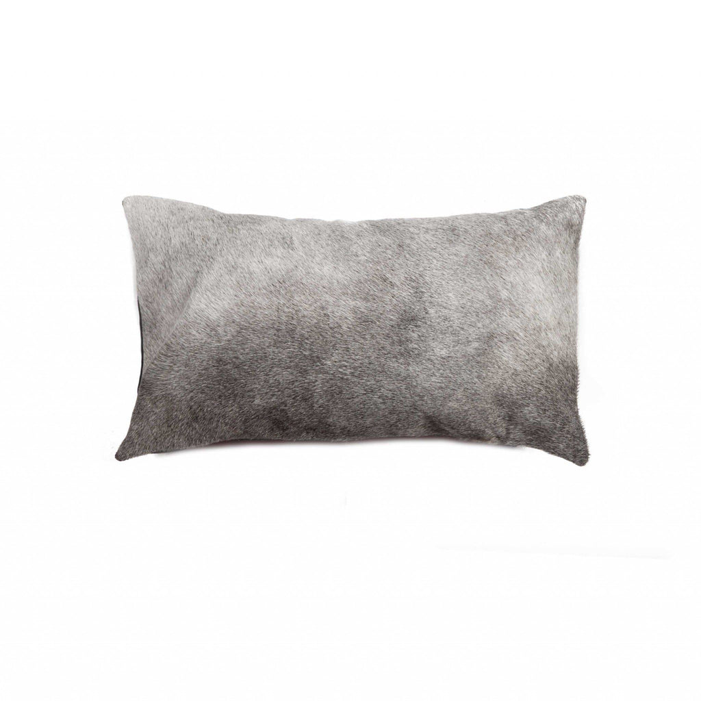 Grey Oblong Cowhide Pillow  - Your Western Decor