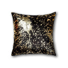 18" x 18" x 5" Chocolate &  Gold Torino Kobe Cowhide - Metallic Gold Cowhide - Hair on Hide - Pillow - Your Western Decor