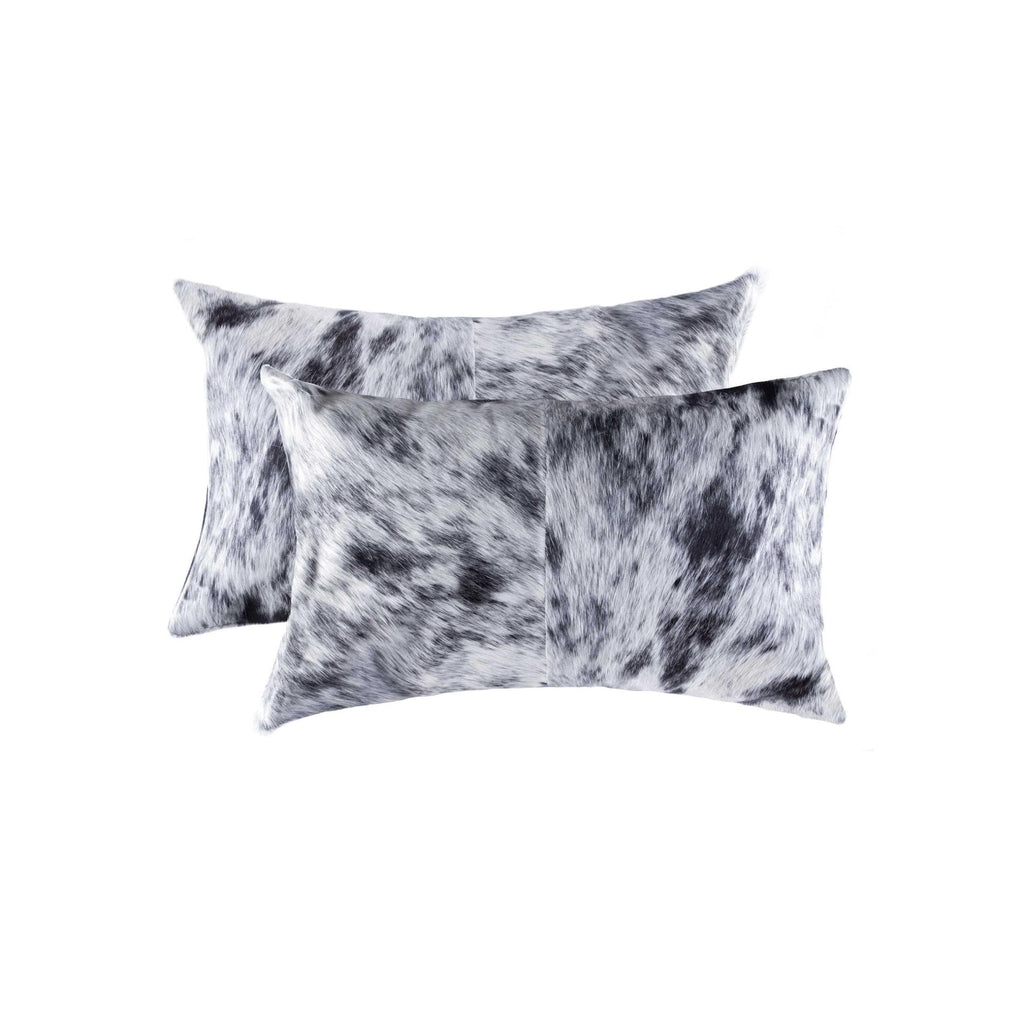 Black & White Salt Pepper Cowhide Pillow Set - Your Western Decor, LLC