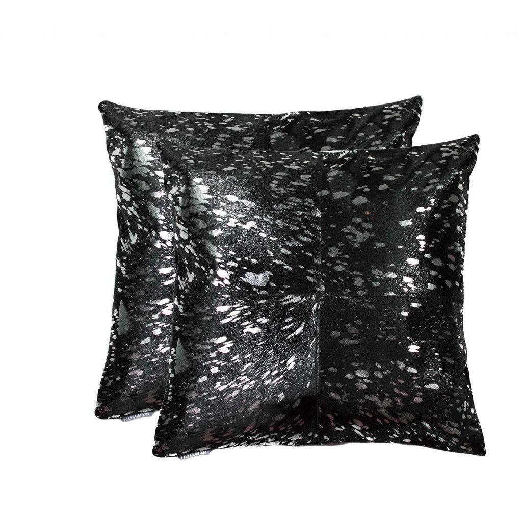 18" x 18" x 5" Silver And Black, Torino Quattro - Pillow 2-Pack - Your Western Decor, LLC