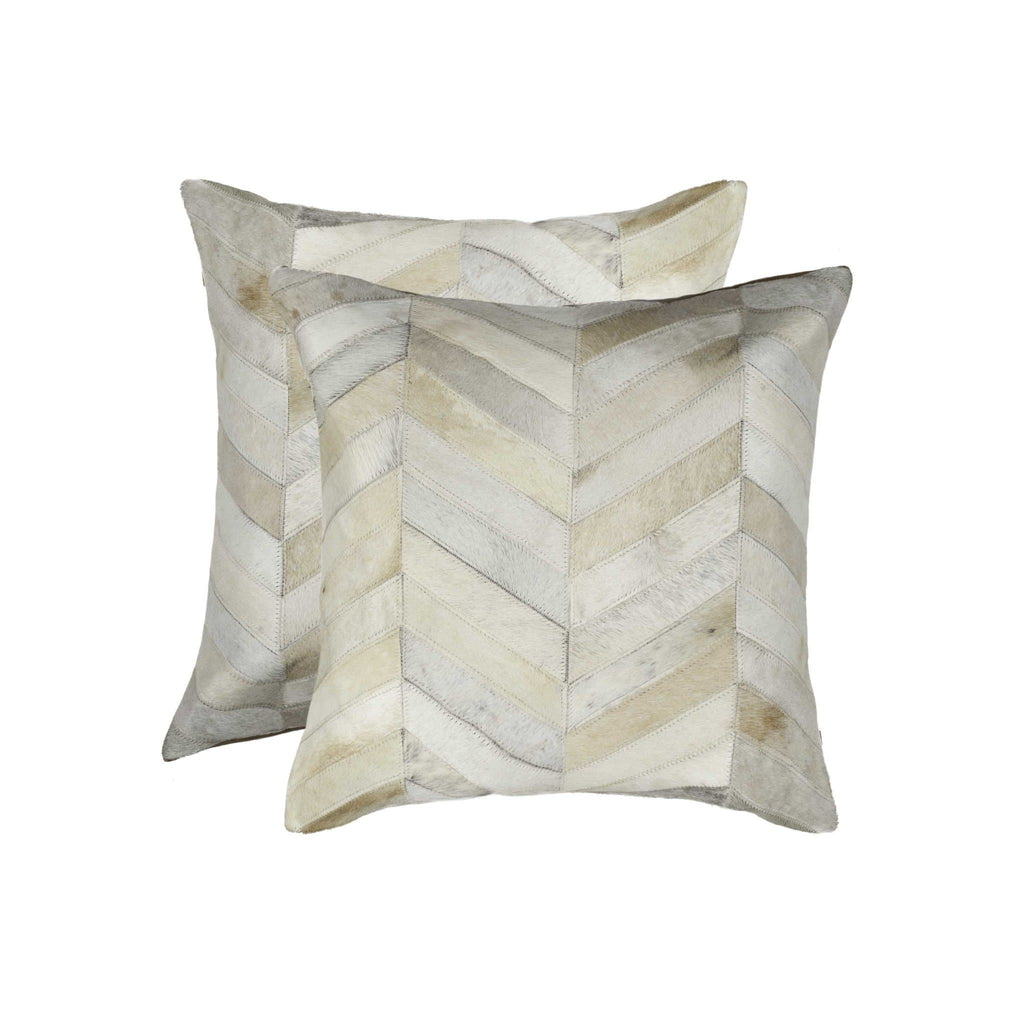 18" x 18" x 5" Natural, Cowhide - Pillow 2-Pack - Your Western Decor, LLC