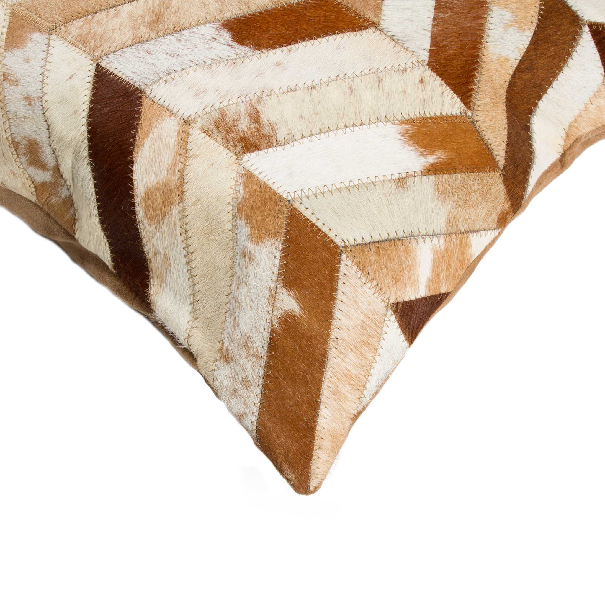 Patchwork Natural Cowhide Pillow Detail - Your Western Decor