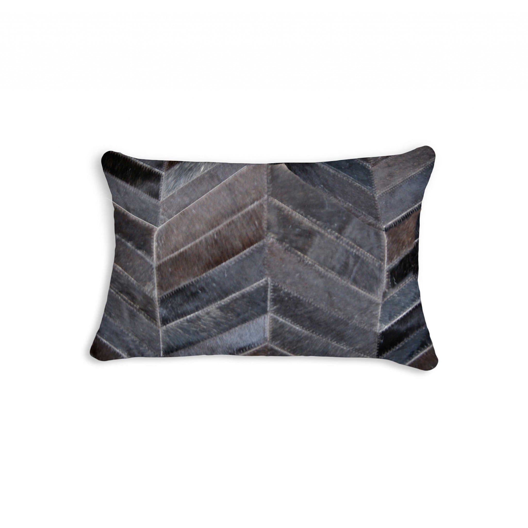 Chevron Patchwork Cowhide Pillow - Your Western Decor