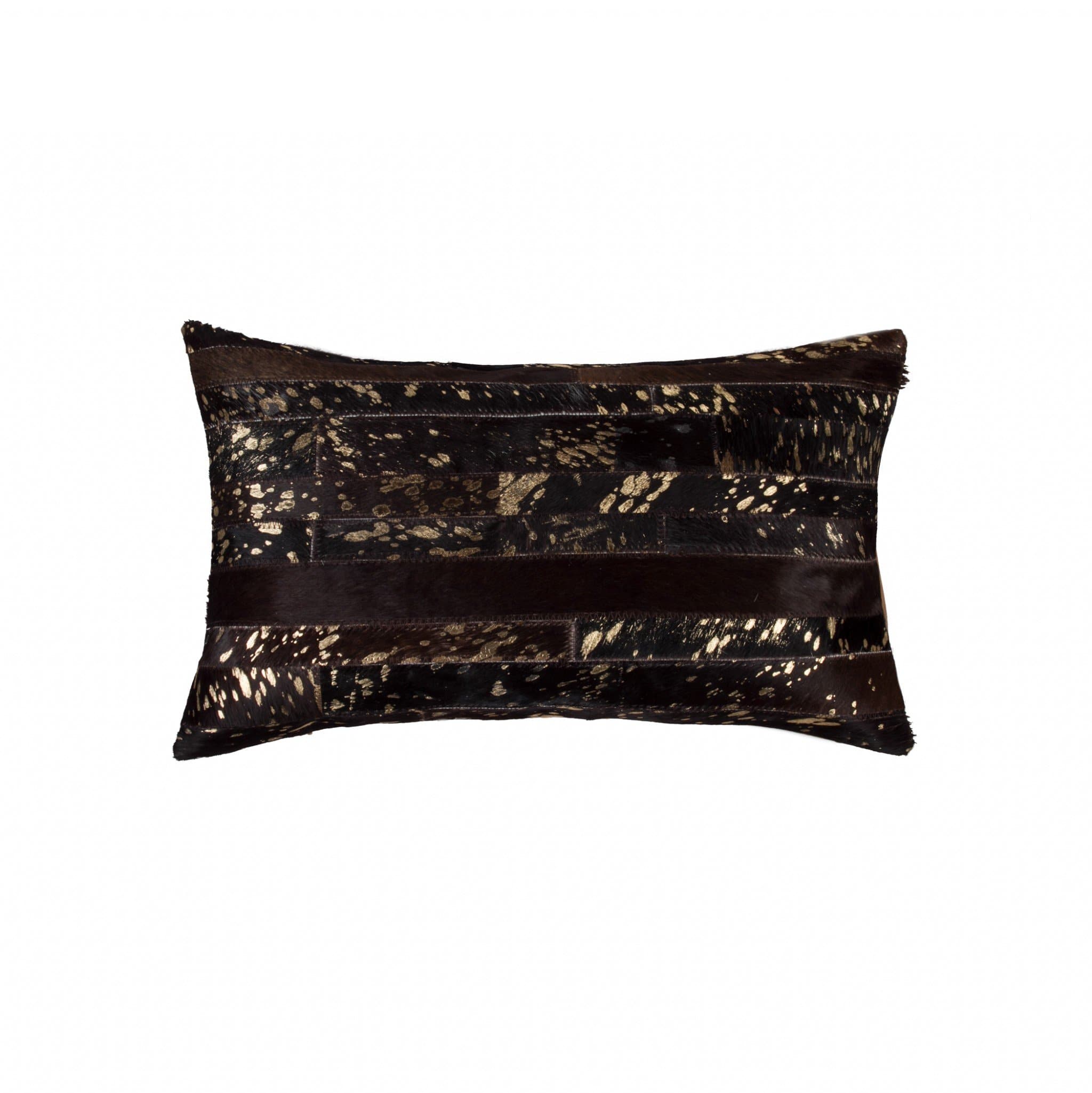 Chocolate and Gold Cowhide Pillow - Your Western Decor