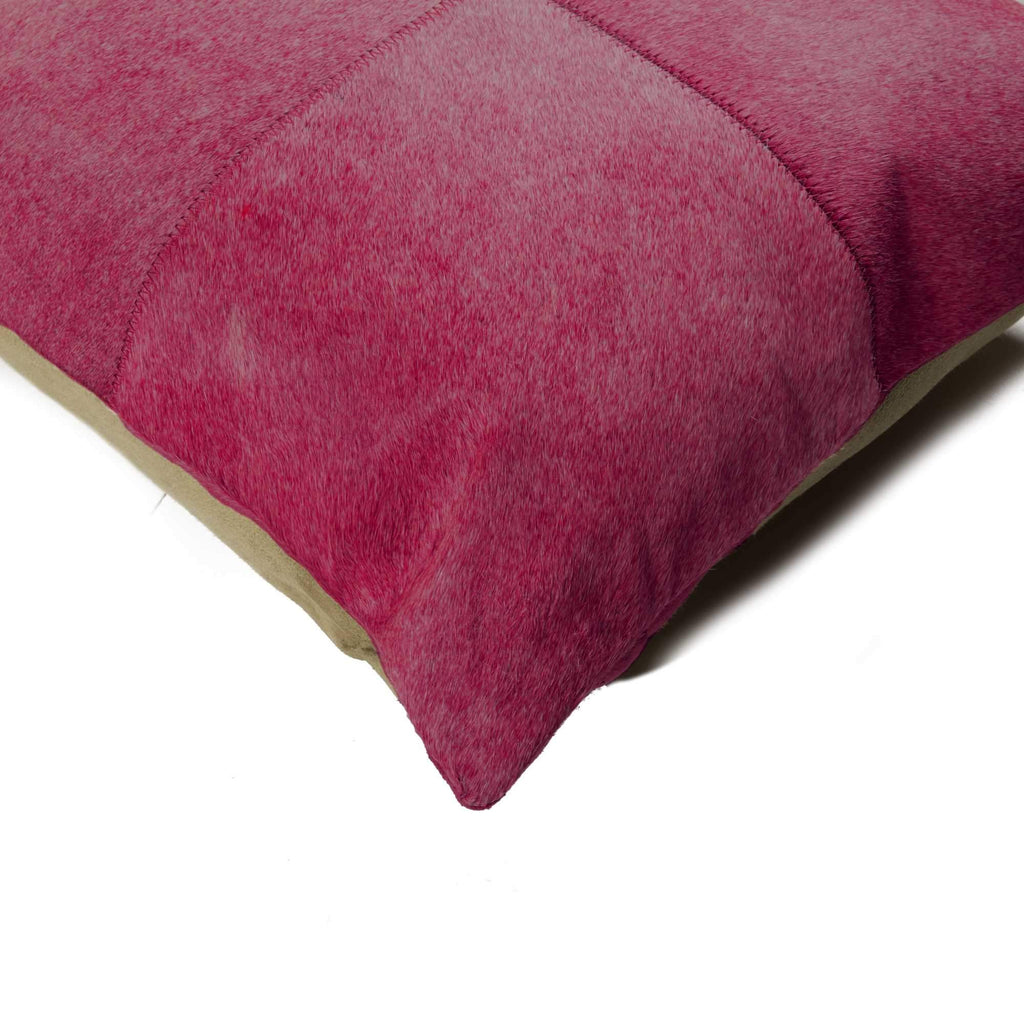 Cuatro Panel Fuchsia Cowhide Accent Pillow - Your Western Decor, LLC