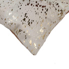 Off-White Gold Acid Wash Cowhide Pillow corner detail - Your Western Decor