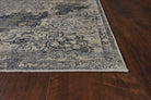 Destressed Grey Patterned Bentley Area Rug corner detail - Your Western Decor