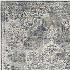 Destressed Grey Patterned Bentley Area Rug 9'x13' detail - Your Western Decor