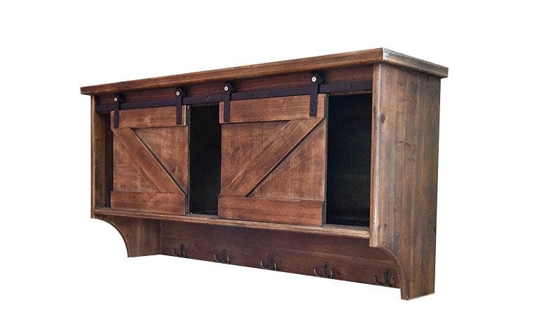 Rustic Wall Cabinet w/ Barn Door Sliders - Your Western Decor, LLC