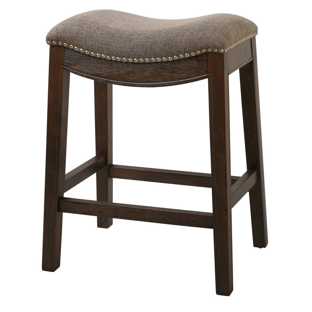 Taupe Fabric Saddle Style Counter Stool - Your Western Decor