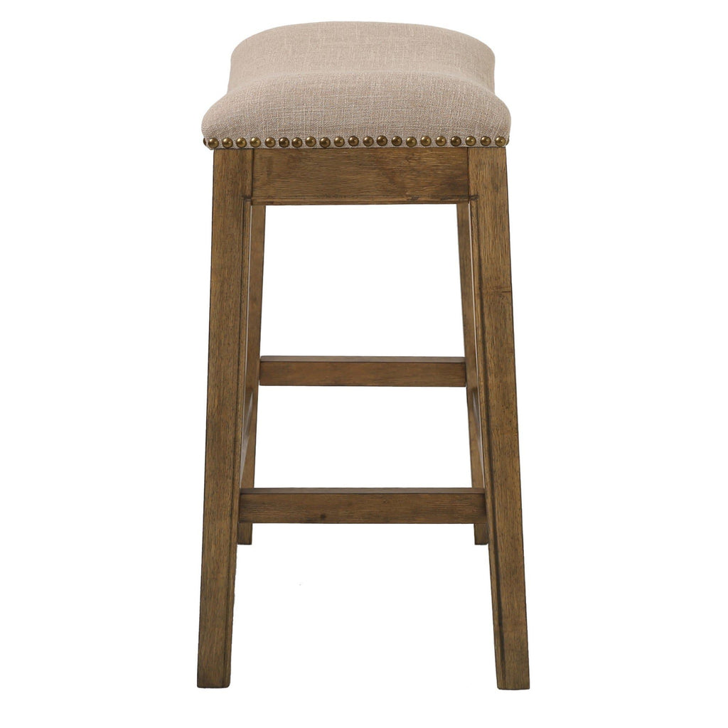 Cream Fabric Saddle Style Counter Stool - made in the USA - Your Western Decor