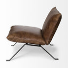 Armless Leather Accent Chair - Leather Slipper Chair - Your Western Decor, LLC