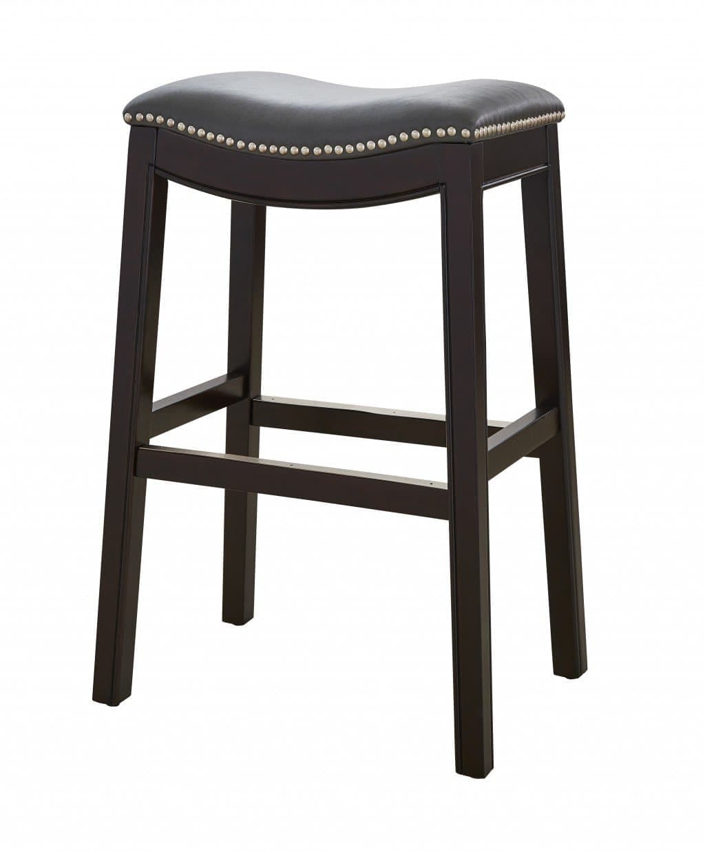 Espresso & Grey Saddle Style Bar Stool 30"H - Your Western Decor