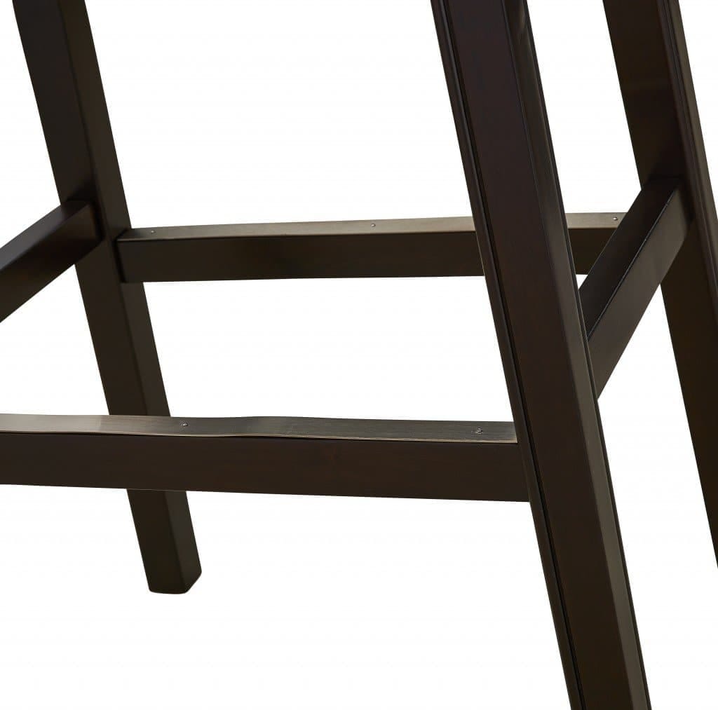 Dark grey saddle seat bar stool frame detail - Your Western Decor