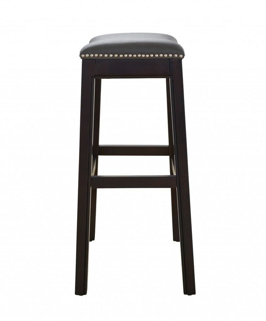 Dark grey saddle style seat bar stool 30" - Your Western Decor