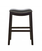 Grey saddle seat upholstered counter stool 25"H - Your Western Decor