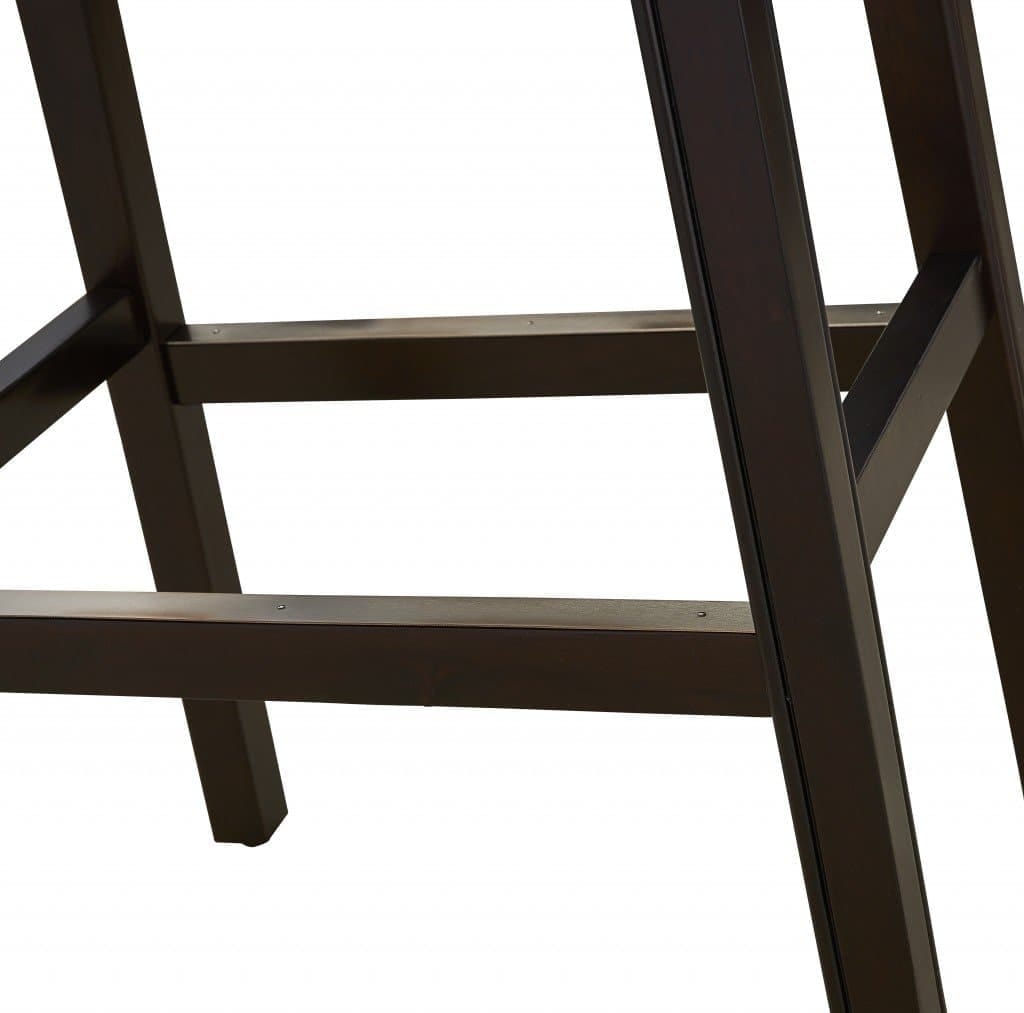 Espresso & Black Saddle Style Counter Stool frame detail - Your Western Decor