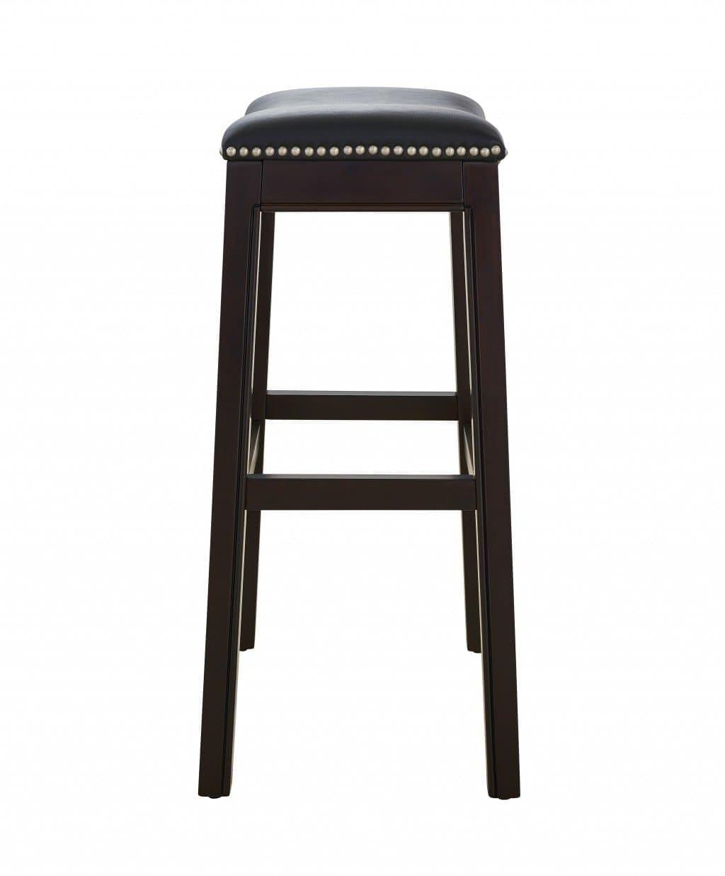 Espresso & Black Saddle Style Counter Stool 30" end view - Your Western Decor