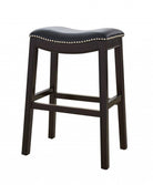 Espresso & Black Saddle Style Counter Stool 25" - Your Western Decor