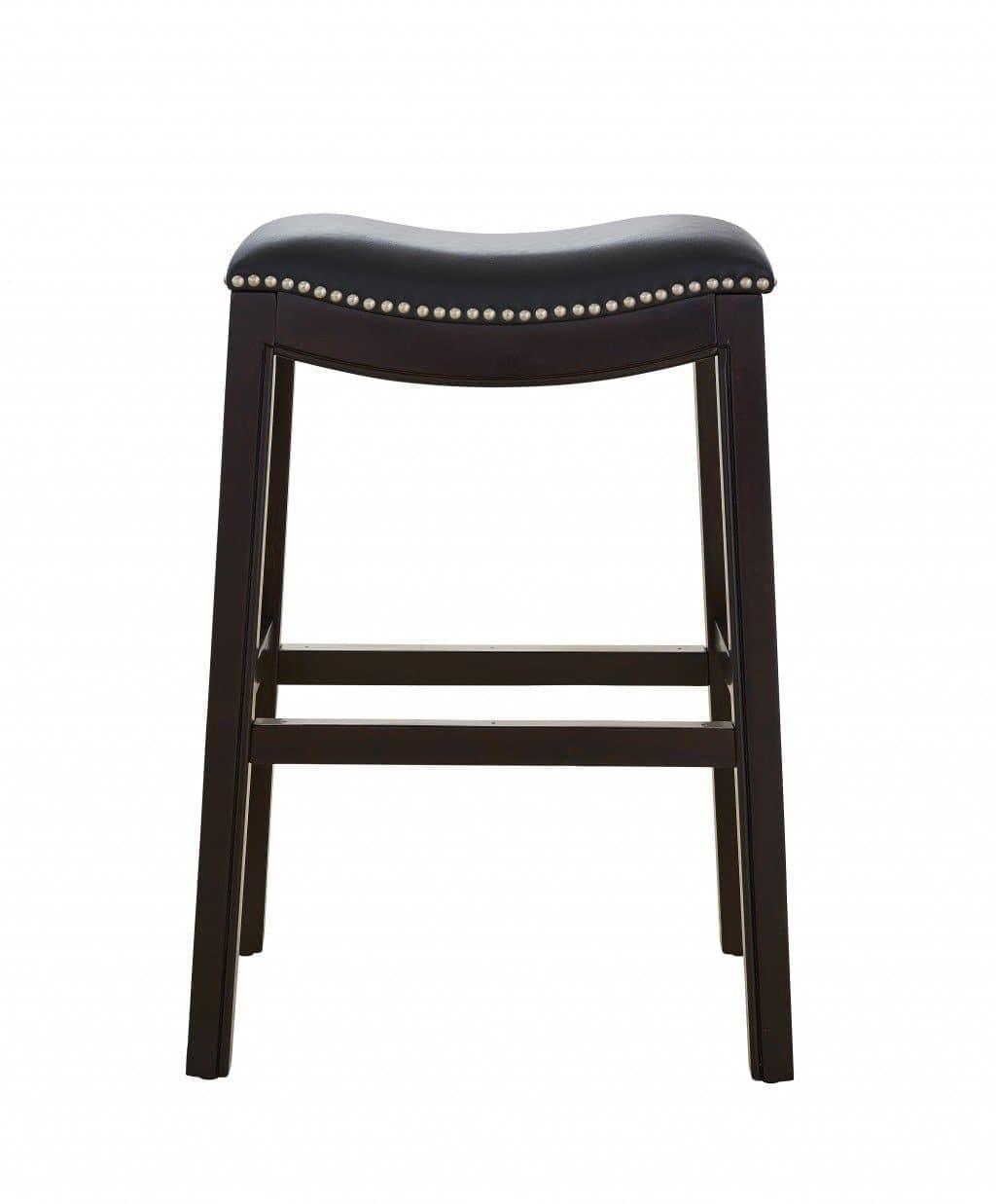 Espresso & Black Saddle Style Counter Stool 25" - Your Western Decor