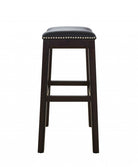 Espresso & Black Saddle Style Counter Stool side 25"H - Your Western Decor