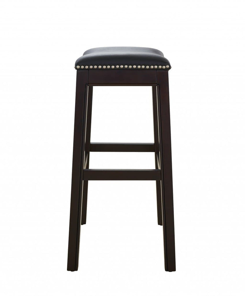 Espresso & Black Saddle Style Counter Stool side 25"H - Your Western Decor