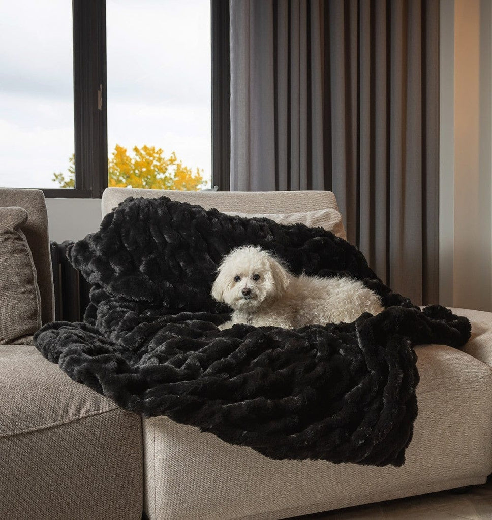 Luxury Black Faux Fur Throw Blanket - Your Western Decor