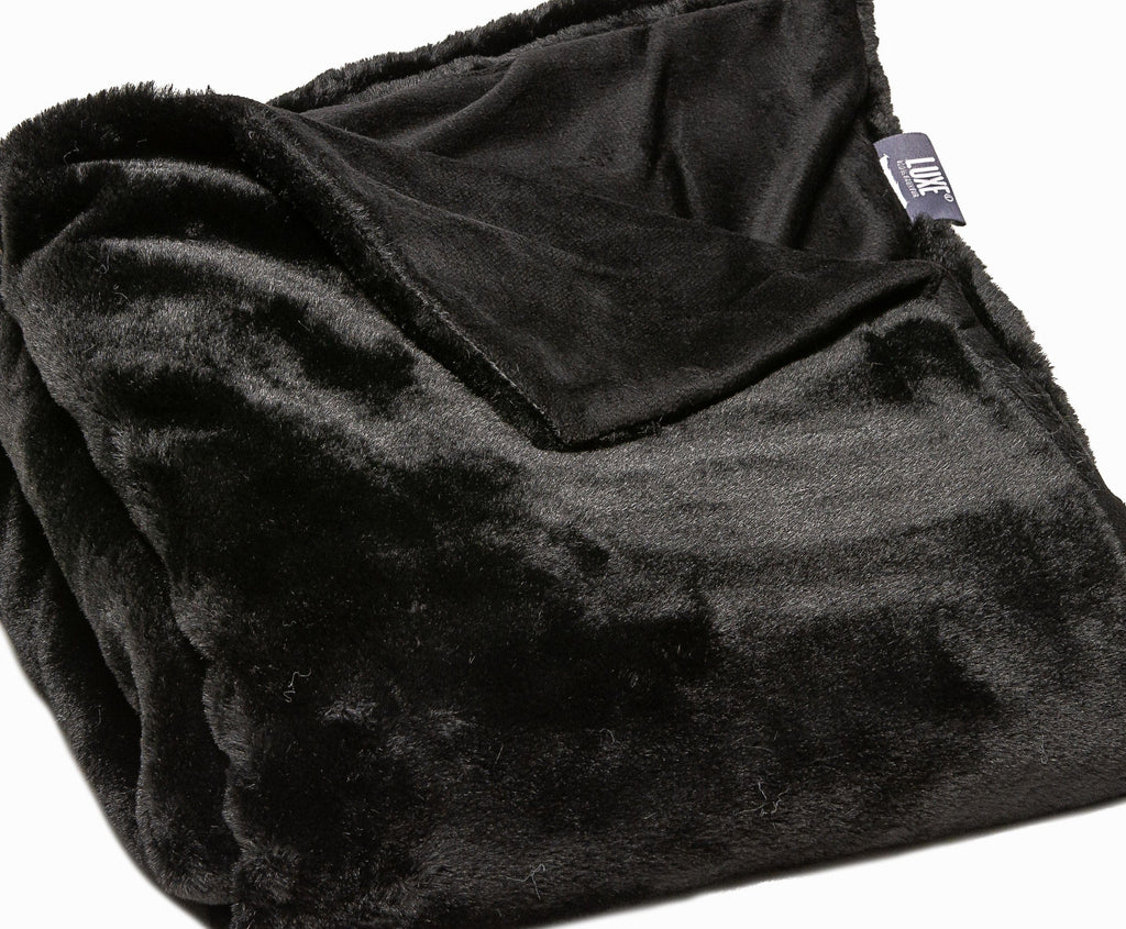 Luxury Black Faux Fur Throw Blanket - Your Western Decor