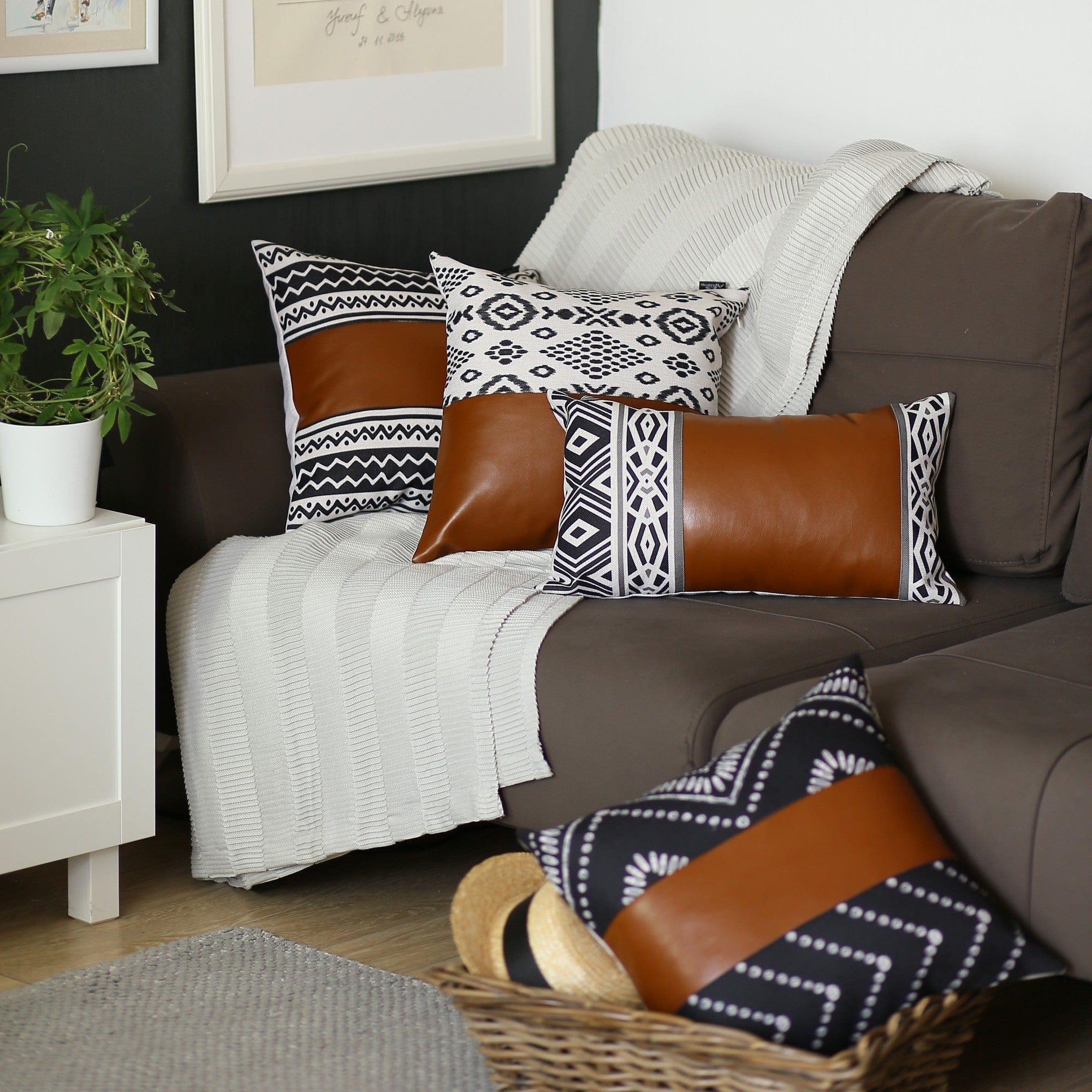 Boho vegan leather pillow shams - Your Western Decor