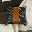 Black & White Pearl Geo with Faux Leather Pillow Cover - Your Western Decor