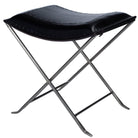 Modern Black Leather Stool - Your Western Decor, LLC