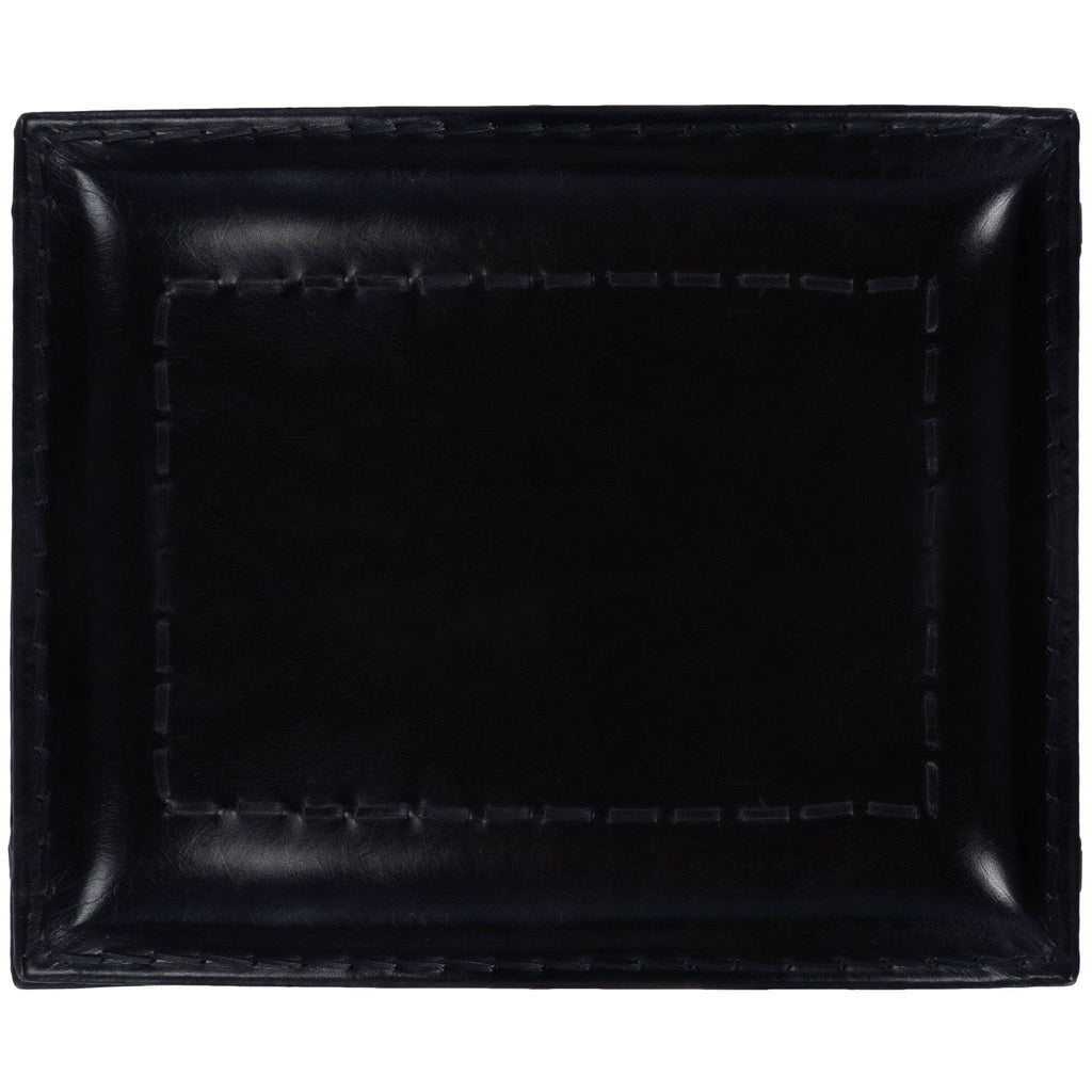 Modern Black Leather Stool - Your Western Decor, LLC