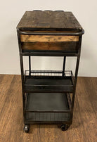 Rolling Rustic Black and Natural Bar Cart - Your Western Decor, LLC