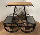 Rustic Black Rail Car Bar Cart - Your Western Decor, LLC