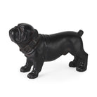 Copper the black bulldog sculpture with collar - Your Western Decor