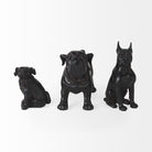 Copper the black bulldog sculpture with collar - Your Western Decor