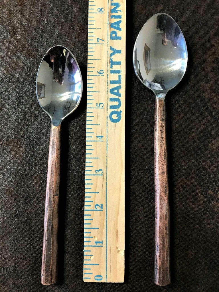 Hammered copper and stainless steel spoons. Your Western Decor