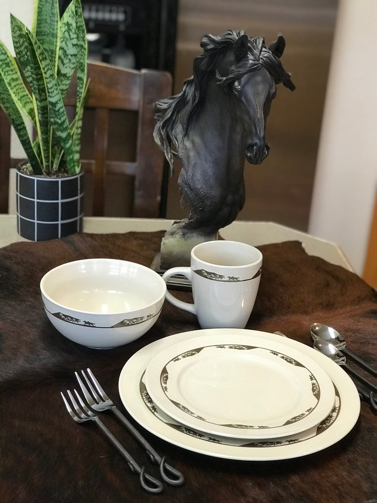Horses Wide Open Stoneware Dinnerware - Your Western Decor