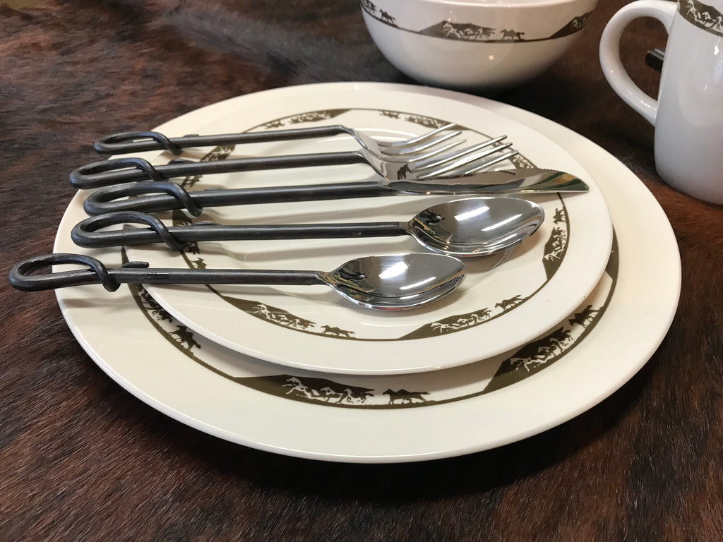 Forged loop iron flatware 20-pc set - Your Western Decor